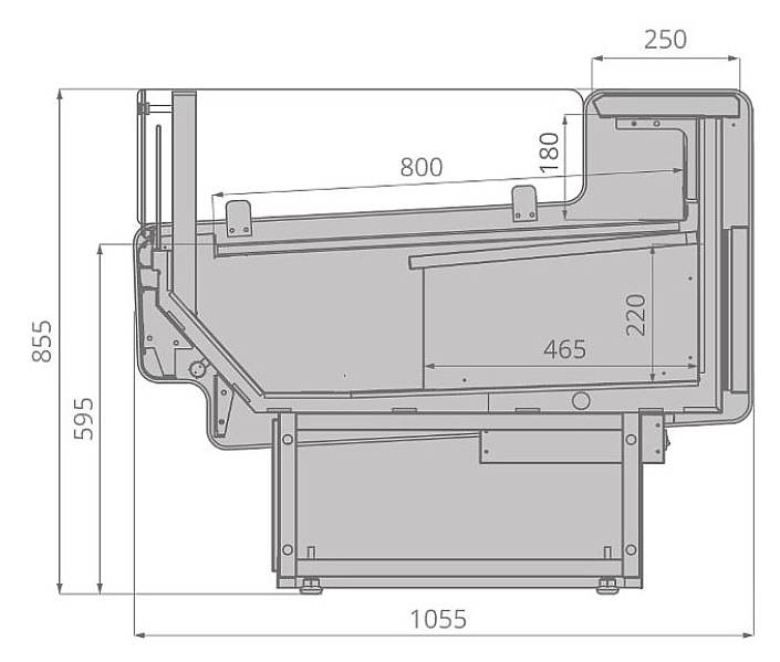 Витрина холодильная Brandford Aurora Slim SQ 190 Self (вентилируемая) - фото №2