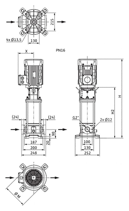 Центробежный насос Wilo Helix V 1611-1/16/E/KS - фото №2