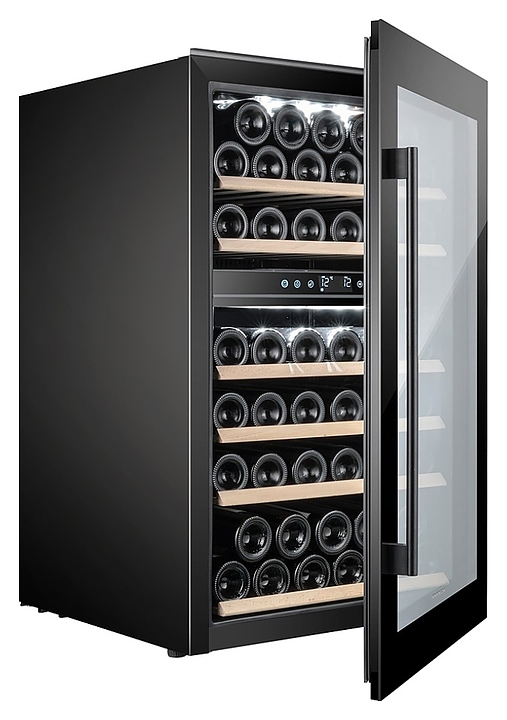 Винный шкаф Temptech Oslo OZ90DB двухзонный черный - фото №3
