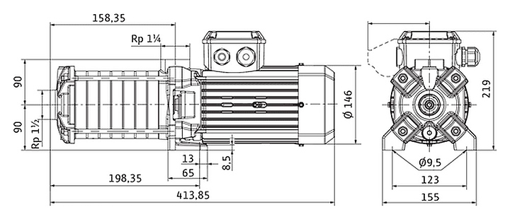 Циркуляционный насос Wilo MEDANA CH1-LC.1003-5/E/E/10T - фото №2