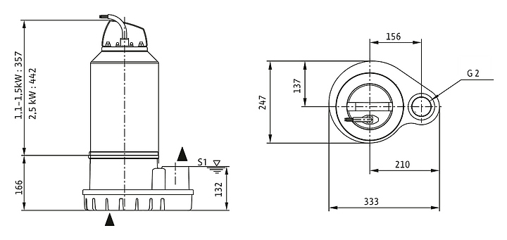 Дренажный насос Wilo Padus UNI M05K/M15-540/A - фото №2