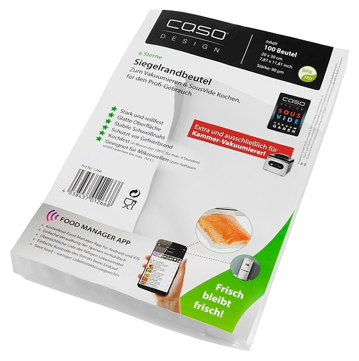 Пакеты вакуумные CASO 3 Sterne 20*30 для камерного упаковщика - фото №1