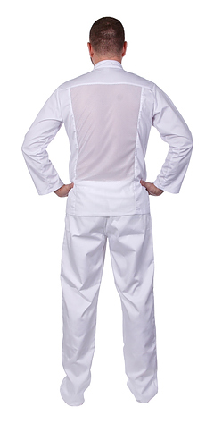 Клён Куртка шеф-повара мужская длинный рукав спинка сетка белая 00013, набор из 5 штук - фото №2