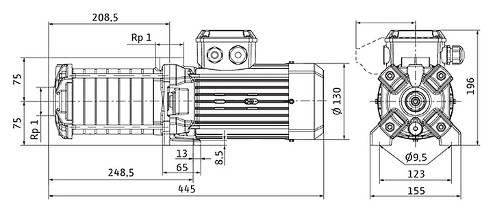 Циркуляционный насос Wilo MEDANA CH1-LC.207-5/E/E/10T - фото №2
