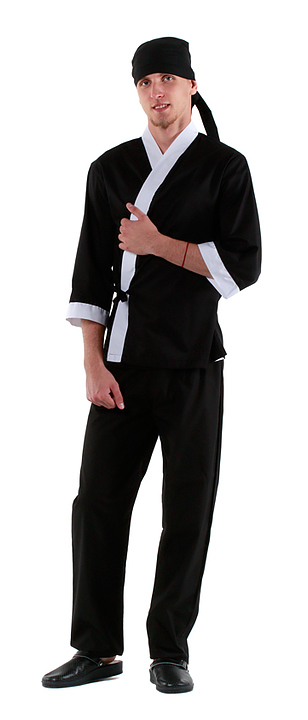 Клён Куртка сушиста черная с отделкой белого цвета 00007, набор из 5 штук - фото №1