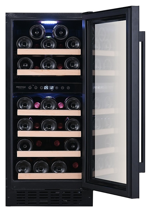Винный шкаф Temptech Prestige PRESQ38DB двухзонный черный - фото №2