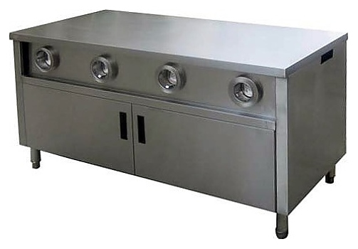 Стол-тумба с диспенсерами для стаканов Restoinox СПЗРД4-12/7-Б - фото №1