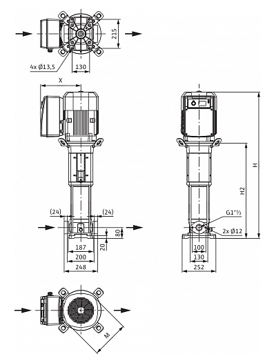 Насосная установка Wilo HELIX VE 1006-1/16/E/S - фото №2