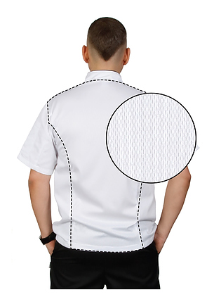 Куртка шеф-повара Клён премиум белая рукав короткий (отделка черный кант) 00014, набор из 5 штук - фото №4