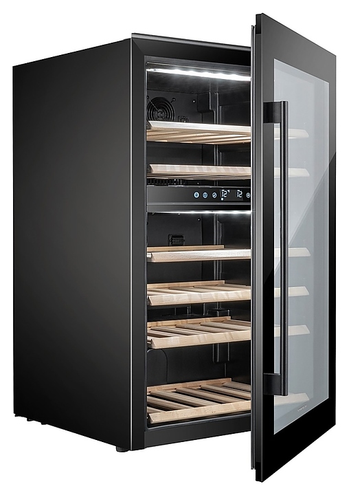 Винный шкаф Temptech Oslo OZ90DB двухзонный черный - фото №6