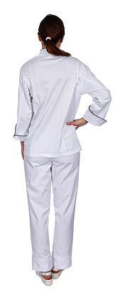 Клён Куртка шеф-повара премиум белая рукав длинный с манжетом (отделка черный кант) 00012, набор из 5 штук - фото №3