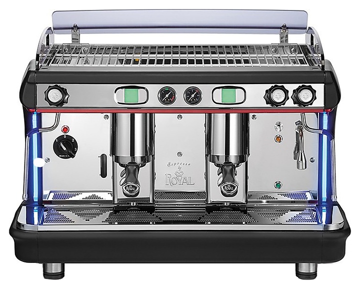 Кофемашина Royal Synchro T2 2GR Semiautomatic Boiler 11LT бело-голубая - фото №1