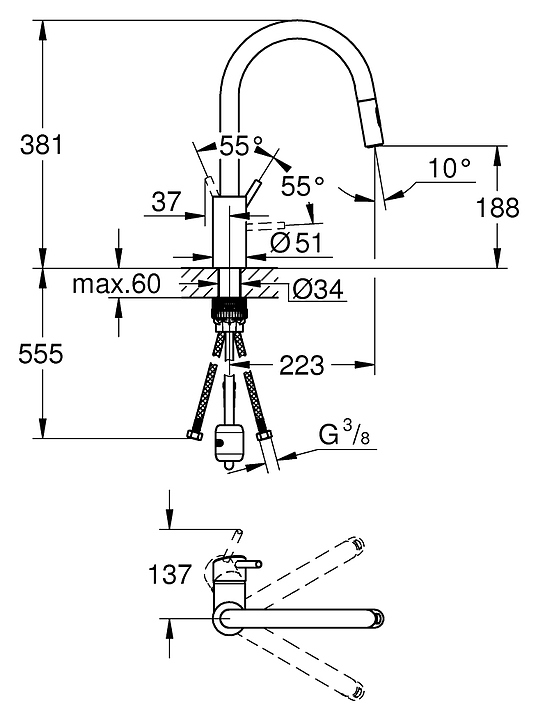 Смеситель GROHE Concetto 31483002 - фото №4