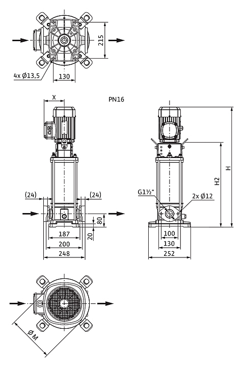 Центробежный насос Wilo Helix V 1007-1/16/E/S/400-50 - фото №2