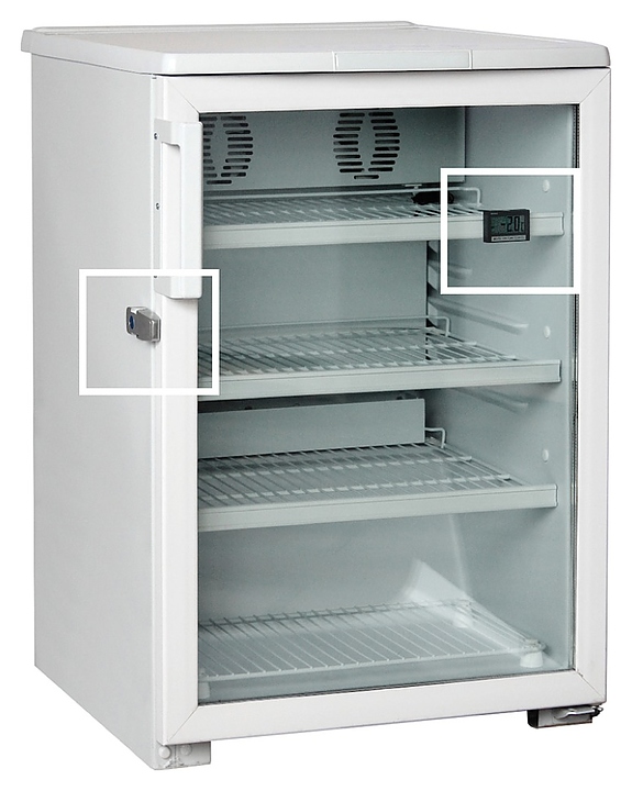 Шкаф холодильный Бирюса 154EKSNZ + замок, термометр - фото №2