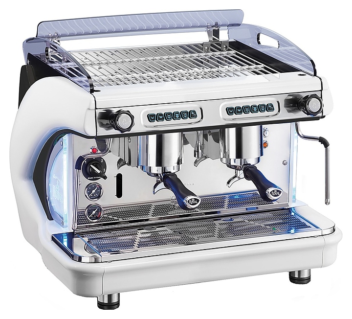 Кофемашина Royal Synchro T2 2GR SB Automatic Boiler 6LT желто-белая - фото №1