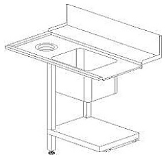 Стол для грязной посуды Dihr Т 50 F DX (правый) - фото №1