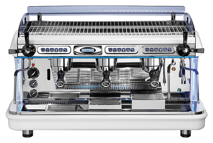 Кофемашина Royal Synchro T2 3GR Semiautomatic Boiler 14LT бело-голубая - фото №1