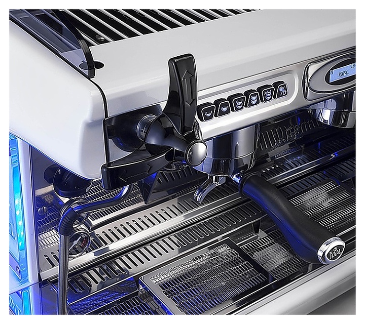 Кофемашина Royal Synchro T2 2GR SB Automatic Boiler 6LT бело-голубая - фото №3