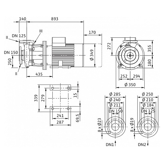 Центробежный насос Wilo CronoBloc-BL 125/275-18,5/4 - фото №2