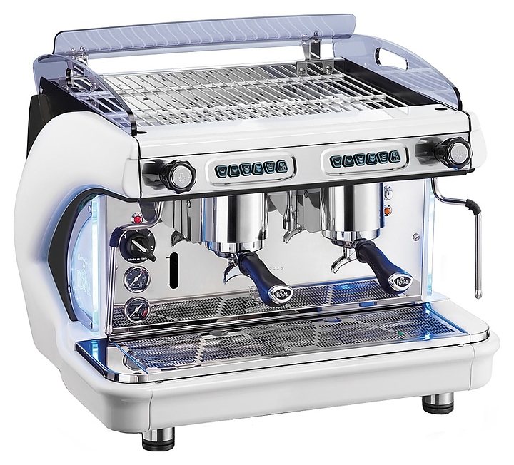 Кофемашина Royal Synchro T2 2GR SB Automatic Boiler 6LT бело-голубая - фото №1
