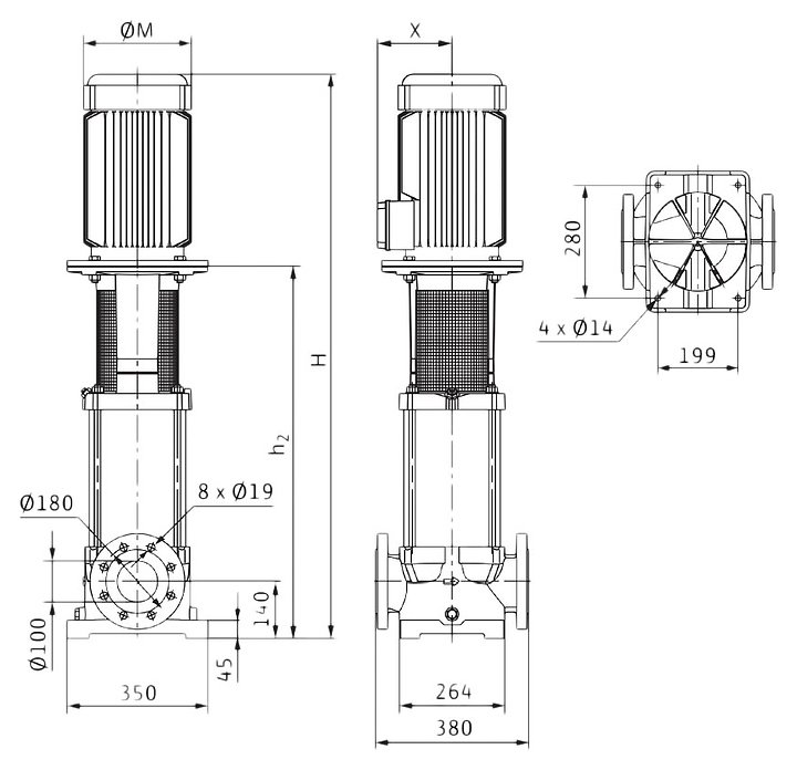 Центробежный насос Wilo Multivert MVI 9503/1-3/25/E/3-400-50-2 - фото №2