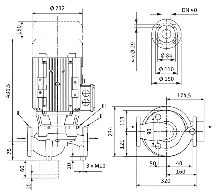 Циркуляционный насос Wilo VeroLine-IPL 40/160-4/2 - фото №2