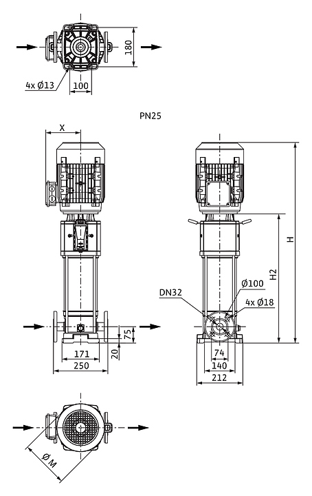 Центробежный насос Wilo Helix V 604-1/25/E/S/230-50 - фото №2