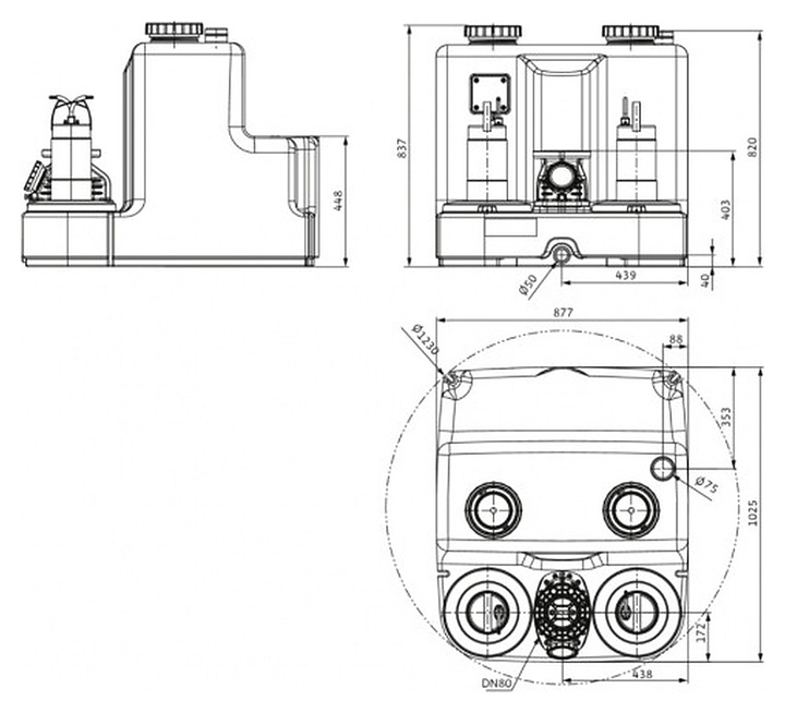 Напорная установка Wilo DrainLift SANI-XL.12T/4C - фото №2