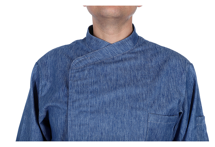 Клён Куртка шеф-повара премиум джинсовая рукав длинный с манжетом 00012, набор из 5 штук - фото №3