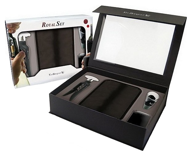 Набор для вина Vin Bouquet FI 024 SET штопор, каплеуловитель с фильтром, вакуумная пробка, охладительная рубашка - фото №1