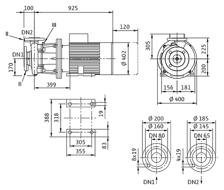 Центробежный насос Wilo CronoBloc-BL 65/220-30/2 - фото №2