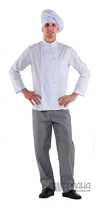 Клён Куртка шеф-повара белая мужская 00001, набор из 5 штук - фото №1