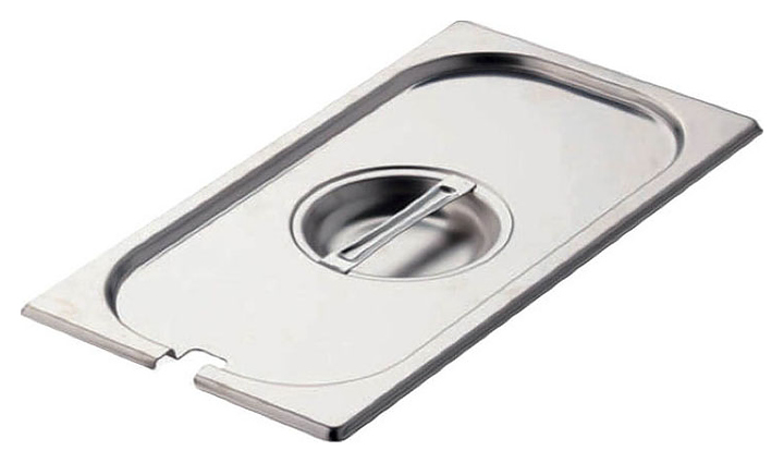 Крышка для гастроемкости Hurakan GD-P 1/1 (530х325) нерж. сталь, отверстие для ложки - фото №1