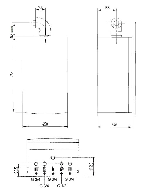 Настенный газовый двухконтурный котел De Dietrich Zena MS 24 MI FF - фото №3
