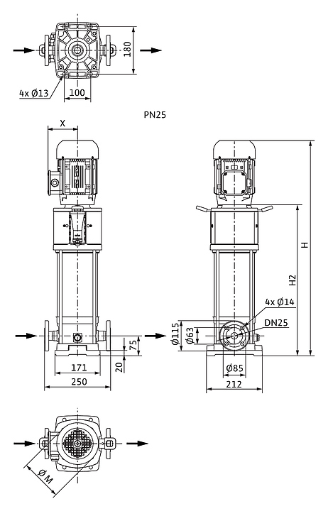 Центробежный насос Wilo Helix V 213-1/25/E/S/230-50 - фото №2