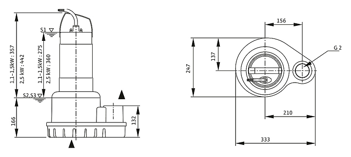 Дренажный насос Wilo Padus UNI M05B/M11-523/A - фото №2