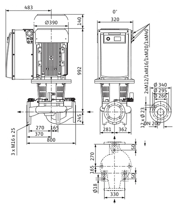 Циркуляционный насос Wilo CronoLine-IL-E 200/260-22/4 - фото №2