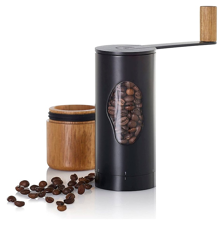 Кофемолка ручная Adhoc Mrs. Bean MC03, дерево акации / черный - фото №3
