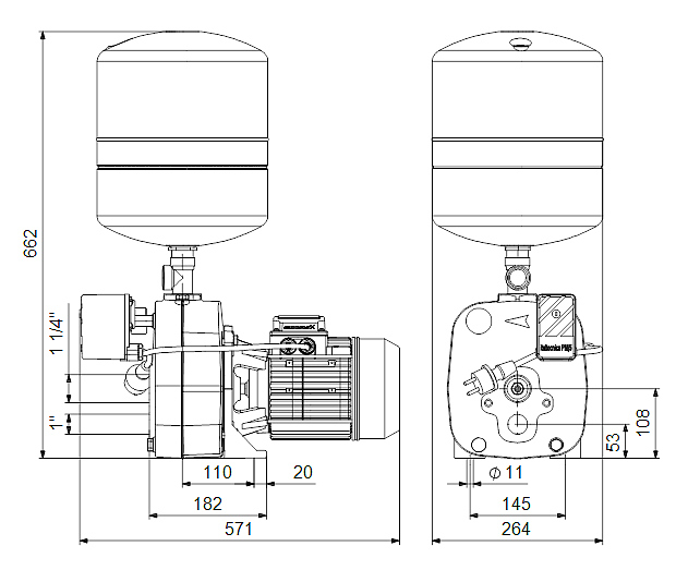 Самовсасывающая насосная установка с внешним эжектором Grundfos JPD 8-62 PT-V - фото №2