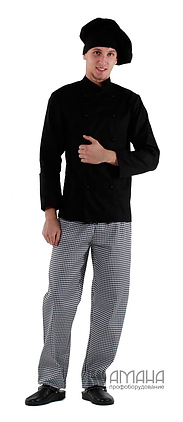 Клён Куртка шеф-повара черная мужская 00001, набор из 5 штук - фото №1