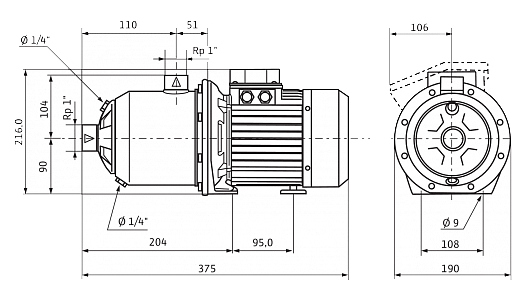 Центробежный насос Wilo Economy MHI 204-1/E/1-230-50-2 - фото №2