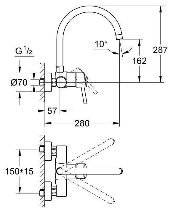 Смеситель GROHE Concetto 32667001 - фото №2