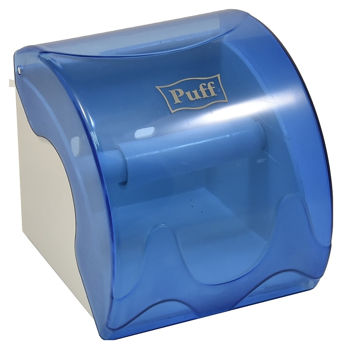 Диспенсер для туалетной бумаги Puff 7105 синий малый, с ключом - фото №1