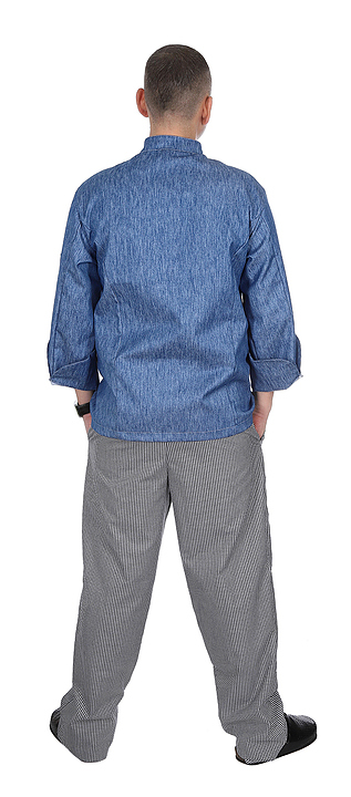 Клён Куртка шеф-повара премиум джинсовая рукав длинный с манжетом 00012, набор из 5 штук - фото №4