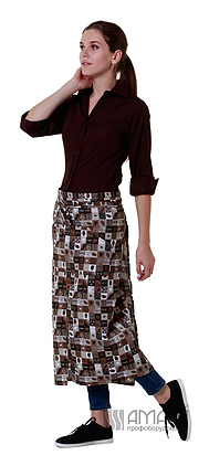 Клён Рубашка женская коричневая (Рост 170 размер 44), набор из 5 штук - фото №1