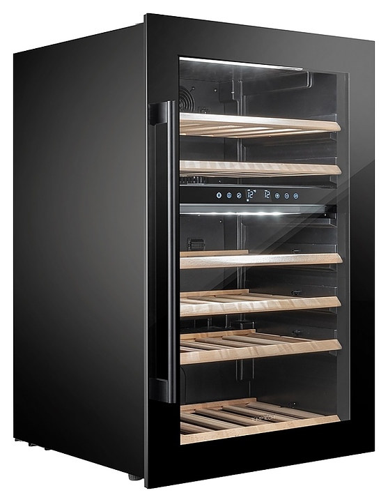 Винный шкаф Temptech Oslo OZ90DB двухзонный черный - фото №5