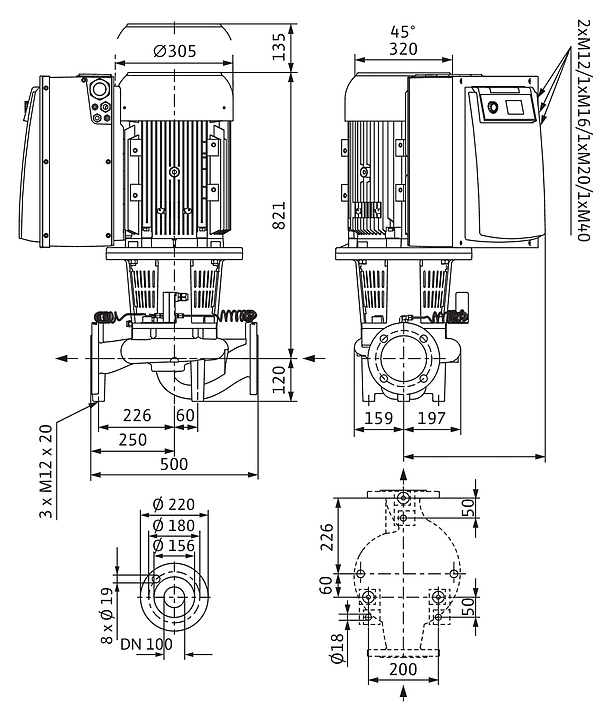 Циркуляционный насос Wilo CronoLine-IL-E 100/145-11/2-R1 - фото №2