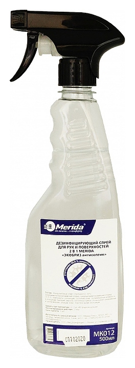Спрей дезинфицирующий для рук Merida ЭКОБРИЗ MK012, 0.5 л - фото №1