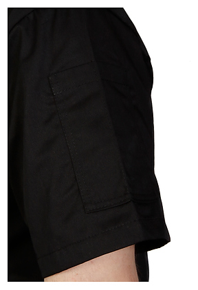 Клён Куртка шеф-повара премиум черная рукав короткий (отделка бордовый кант) 00014, набор из 5 штук - фото №4